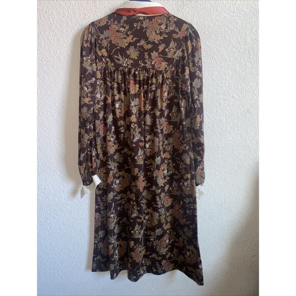 Vintage Leslie Fay Floral Paisley 70s Dress prairie peasant Lagen Cottage Hippie - Picture 8 of 14